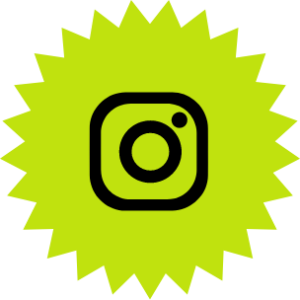 Hamilton Day's yellow star badge with a black instagram icon vertically and horizontally aligned within it
